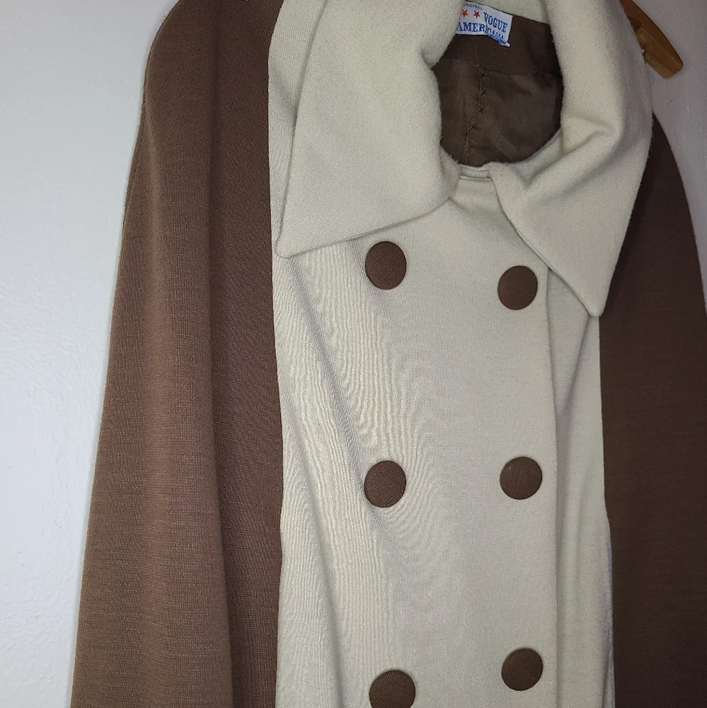 American Vintage woolblend colorblock brown and cream Cape